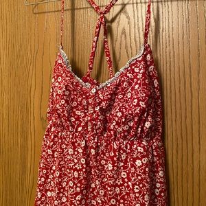 Red Summer Floral Top